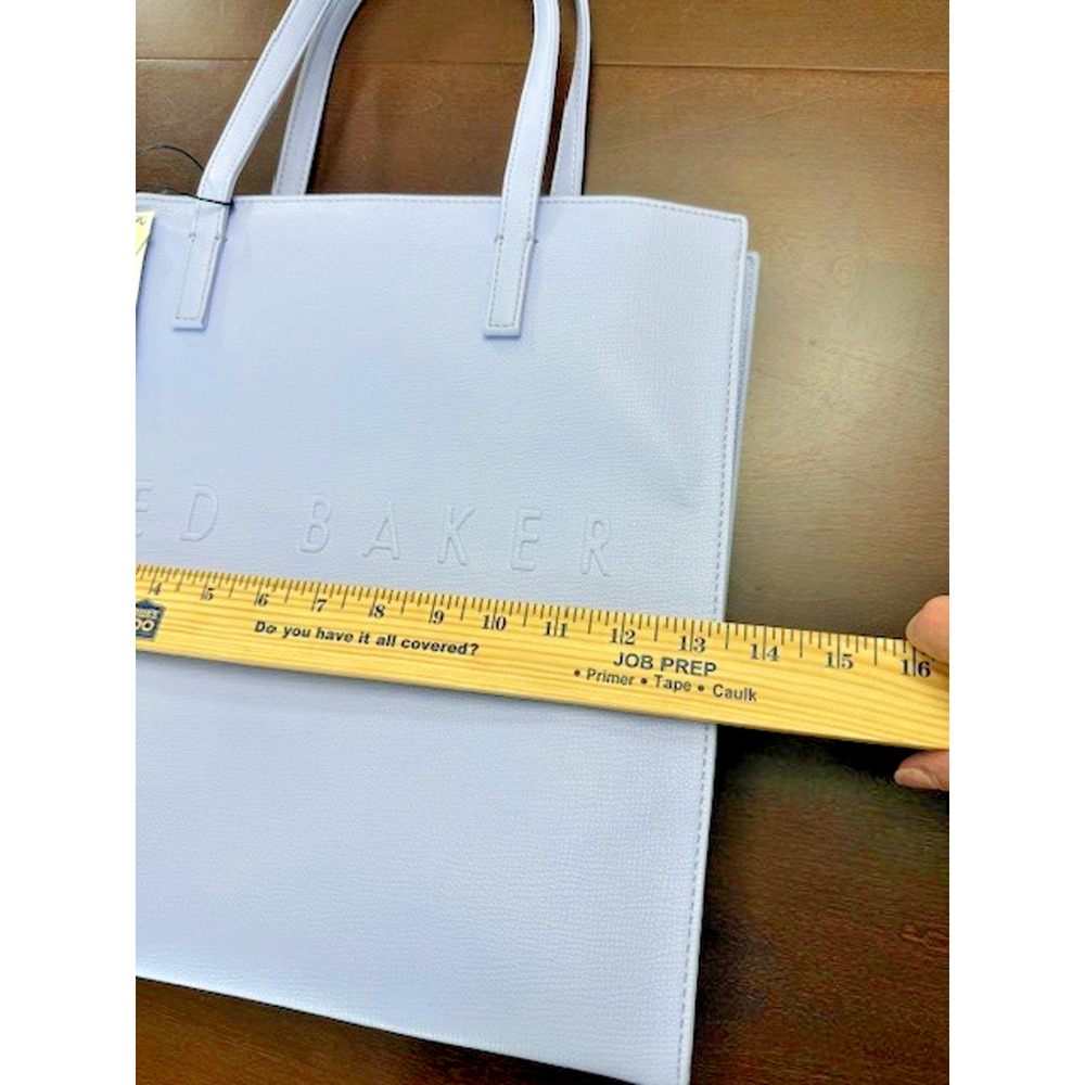 New Ted Baker London The ICON Soocon Light Blue Medium Faux Leather Tote Bag - Picture 7 of 9